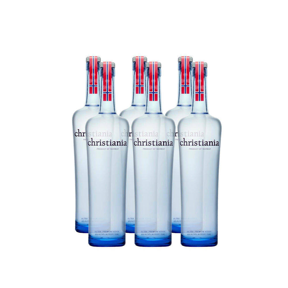 Pack: 6 Botellas Vodka Christiania - 100 ml