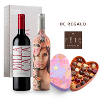 Pack San Valentín: Milla Cala 2022 + La Piu Belle Rosé 2025 + Bombones La Fete 220 g de REGALO