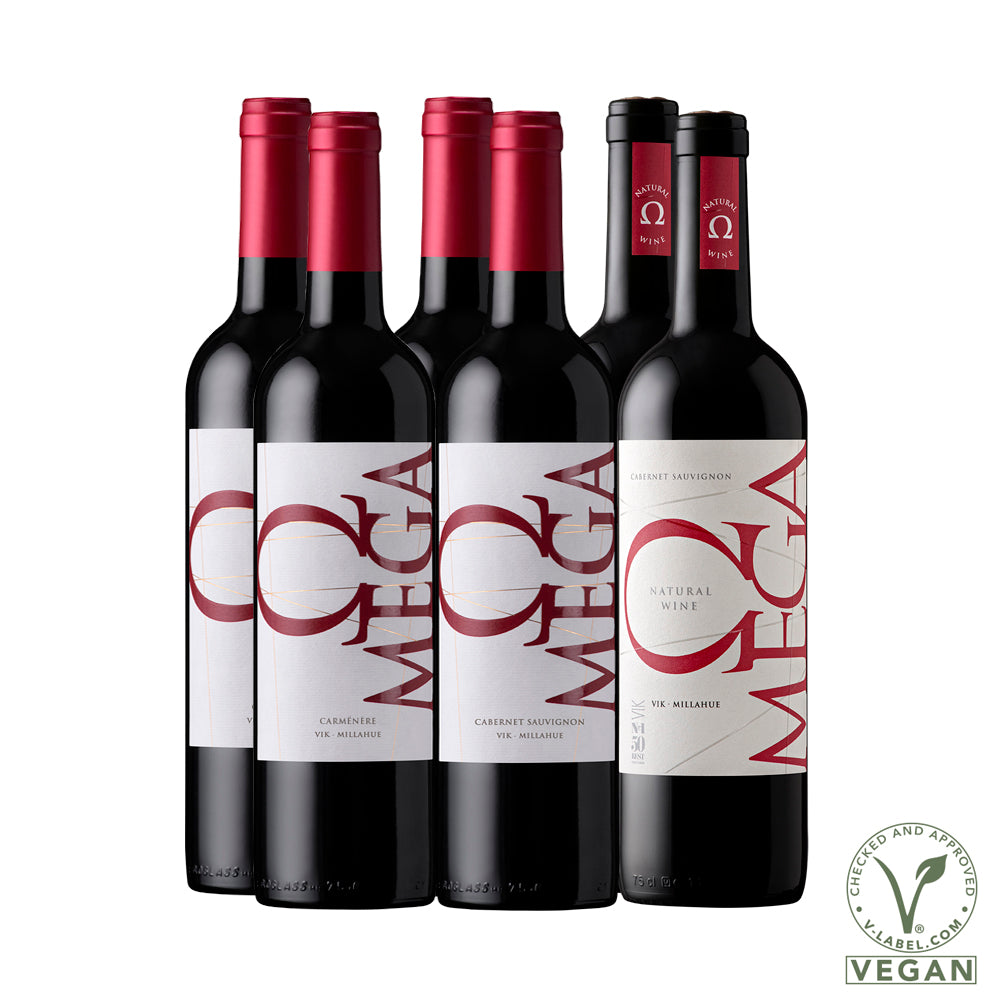 Pack OMEGA: 2 Carménère + 2 Cabernet Sauvignon + 2 Natural